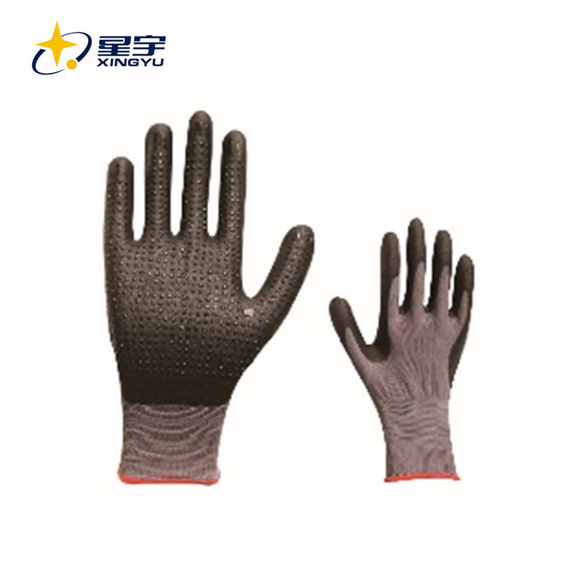 15G NYLON SPANDEX SHELL, MICROFINE FOAM COATED SURFACE WITH NITRILE DOTS 